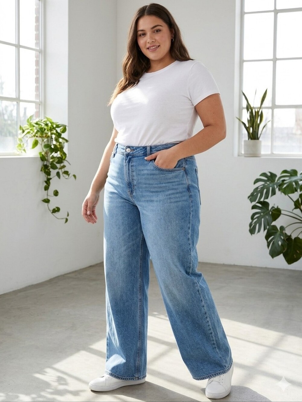 American Eagle Skater Jean - High Waisted Wide Leg Jeans, Size 14